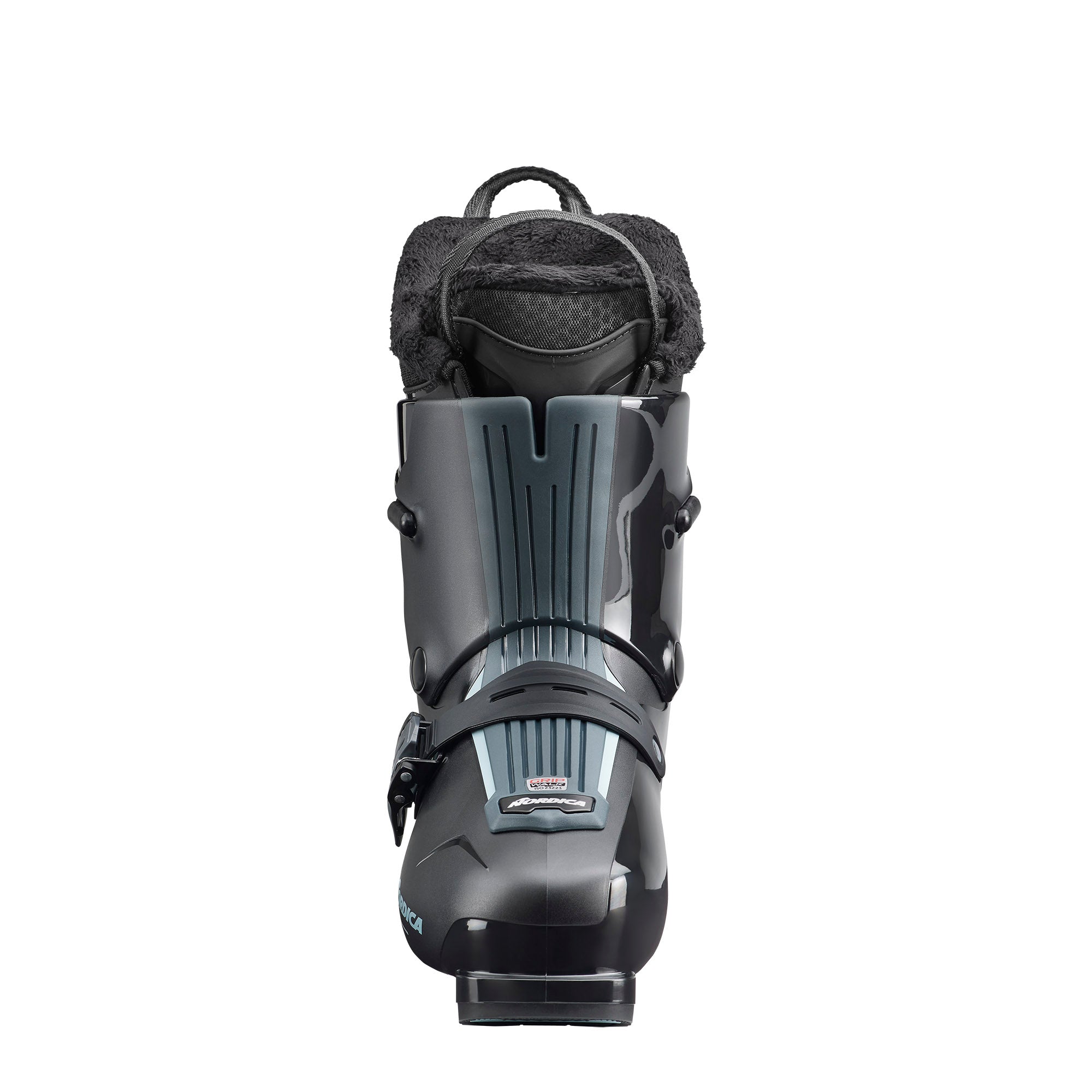 Front view of a Nordica ski boot that does not have a power strap.