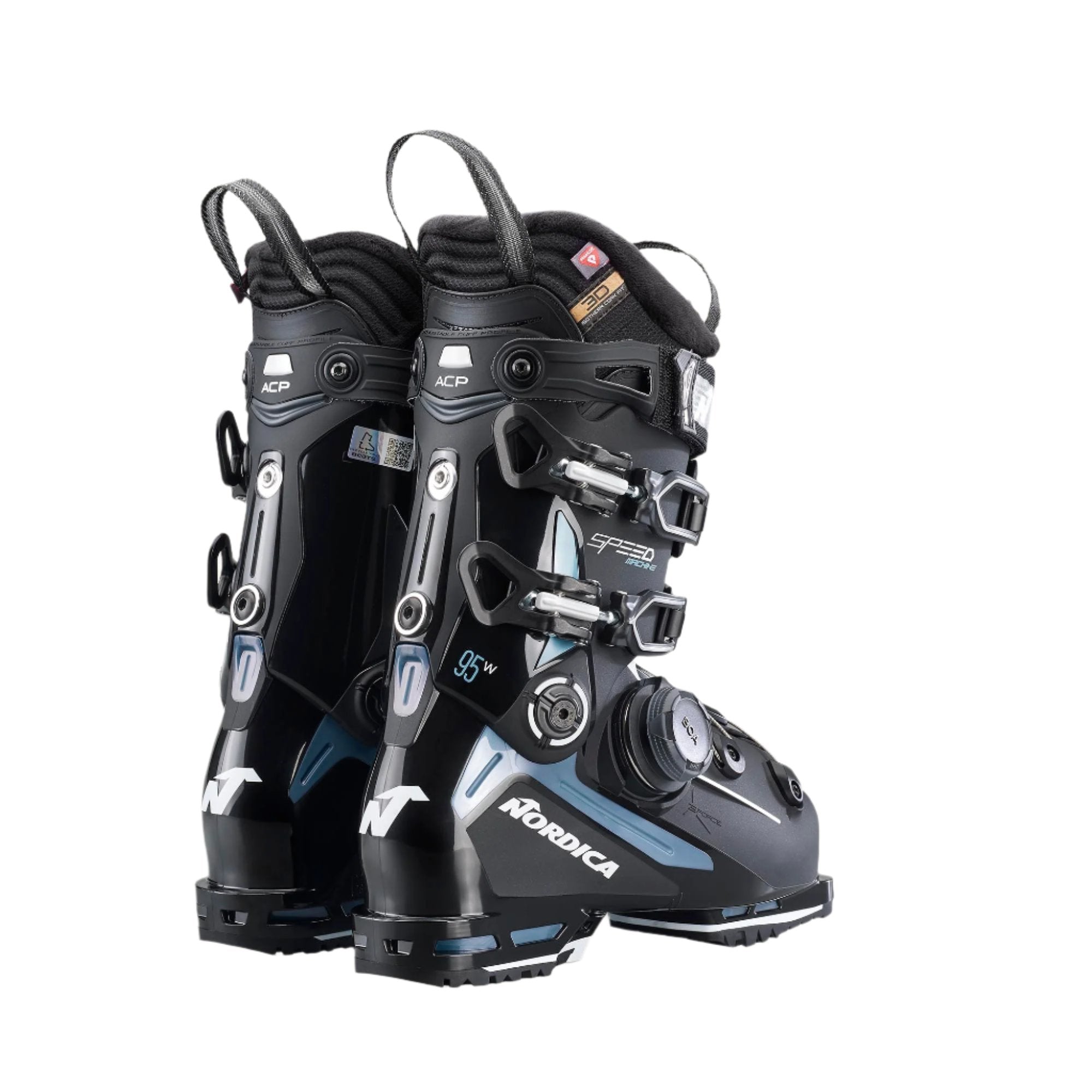 The Nordica Speedmachin 95 has grip walk soles that make it very easy to walk around in