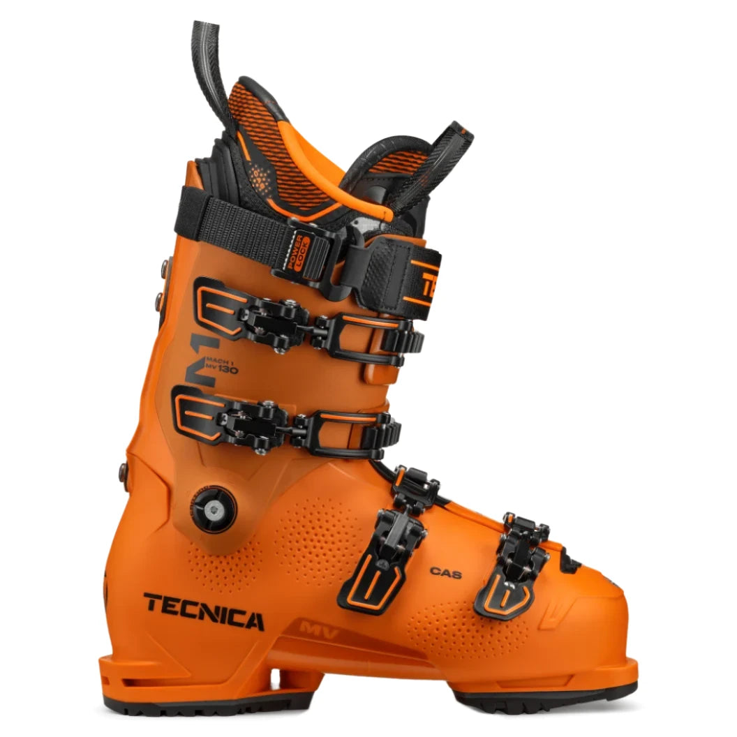 The Mach 130 is a premier ski boot frmo Tecnica and therefore it gets their classic orange colorway treatment