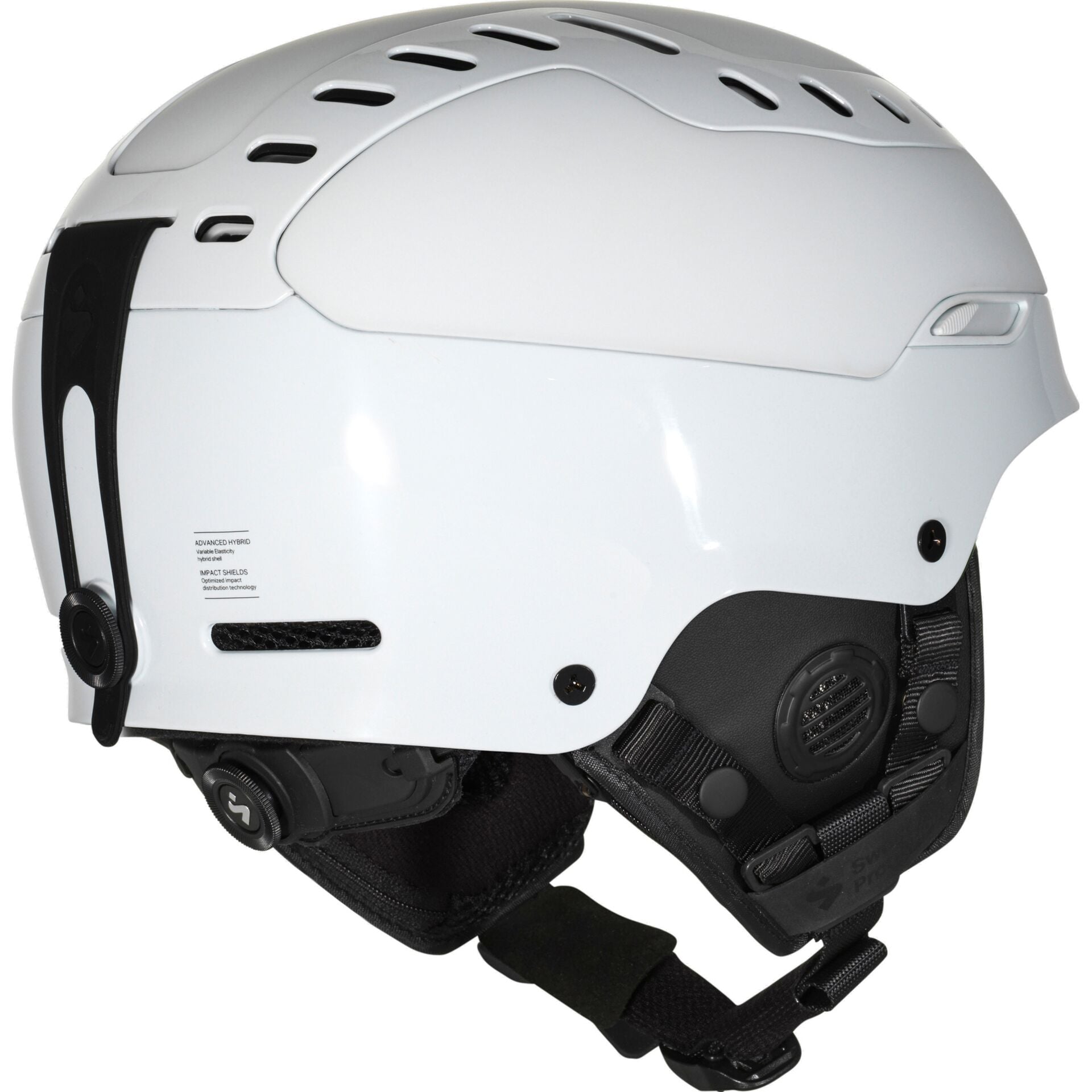 The back of this Sweet ski helmet has a strap for goggles to be held securely