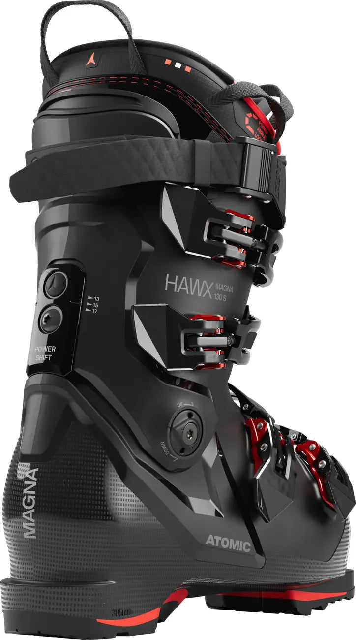The Men's Hawk 130 ski boot with a premium view of the spine.