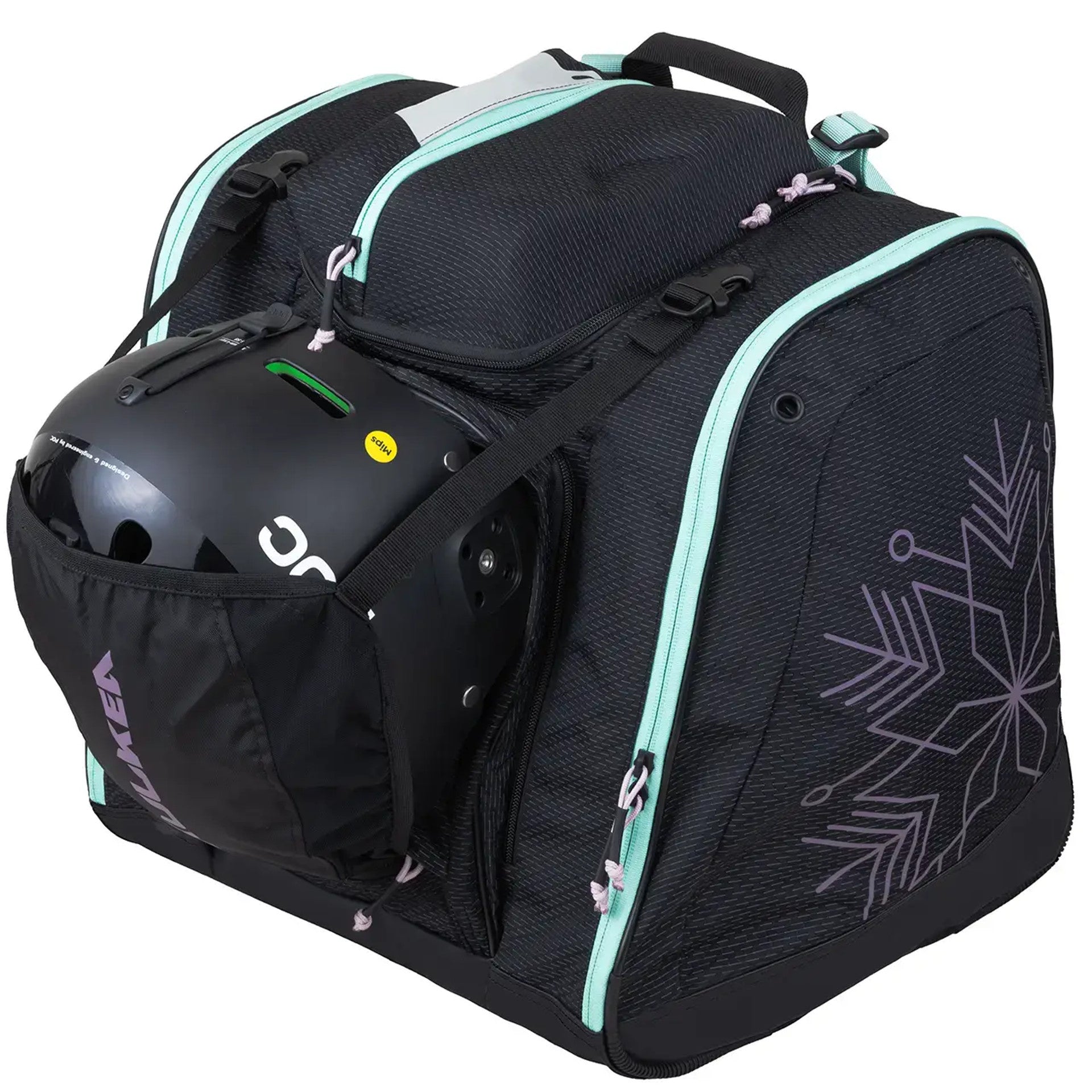 The Powder Trekker boot bag has a spot for a helmet.