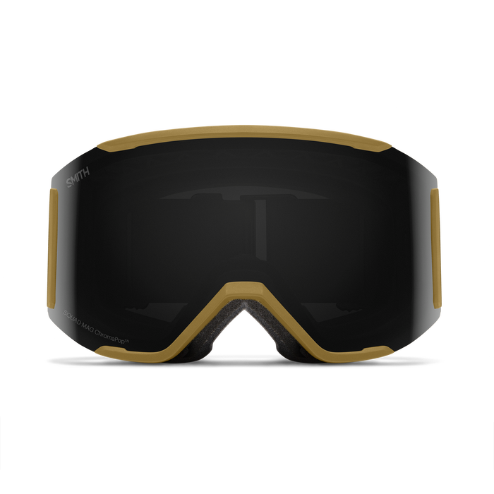 This Smith ski goggle has a angular brown frame