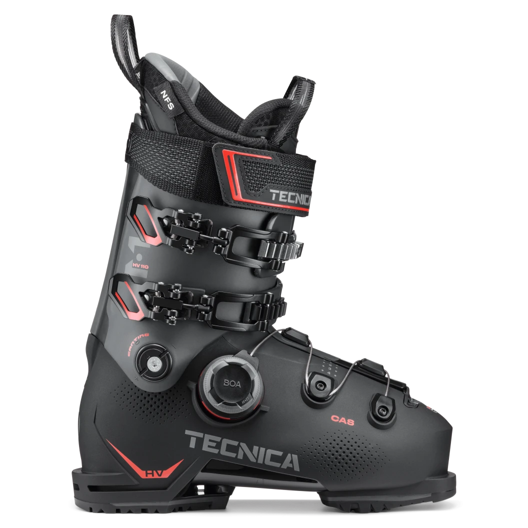 The BOA system on Tecnica boots crates a precise fit over teh instep adn toe area of the ski boot