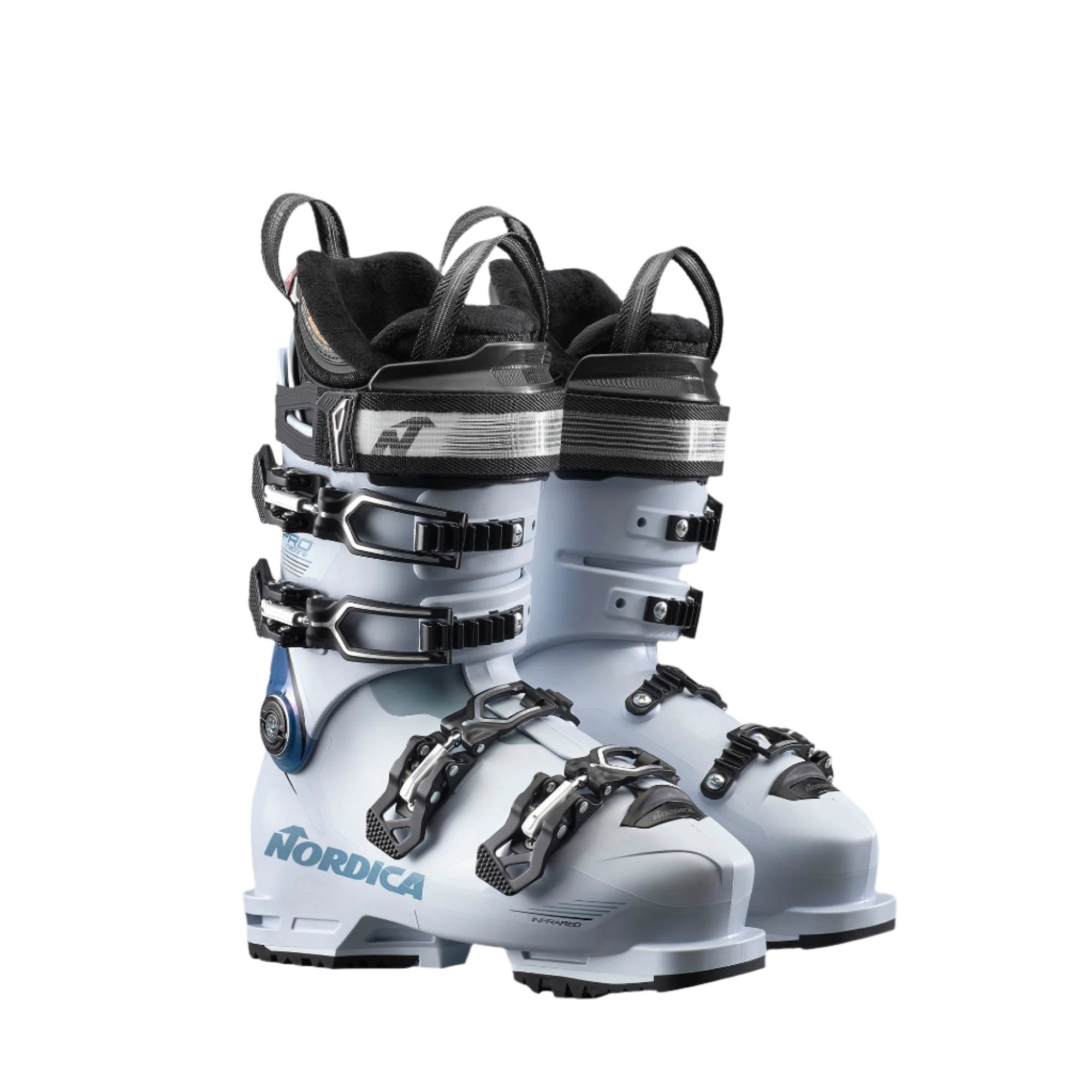 The Promachine 105 for women is almost all white except some light blue on the spine