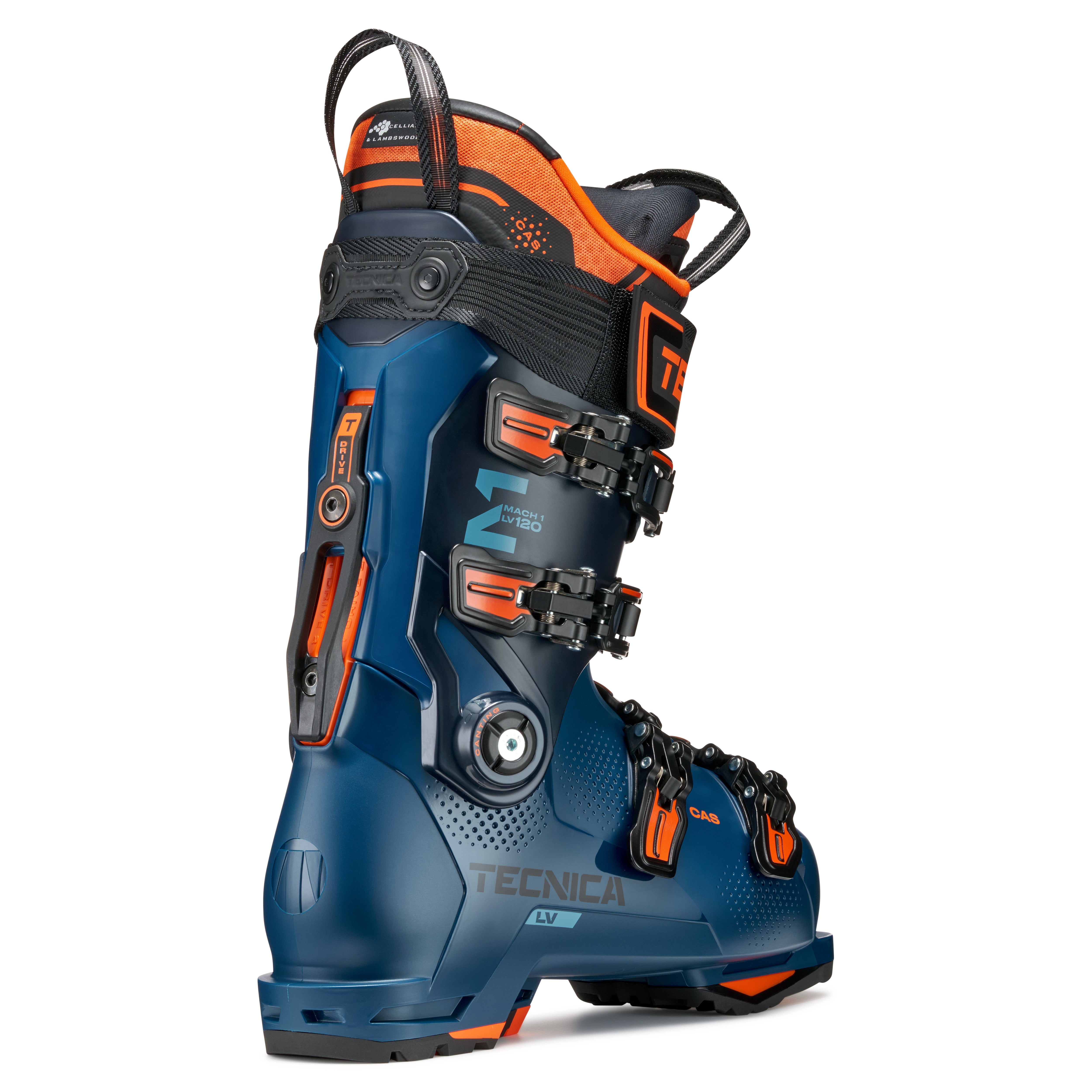 The back of this Tecnica aki boot has a T-Drive that helps to produce more stiffness and performance.