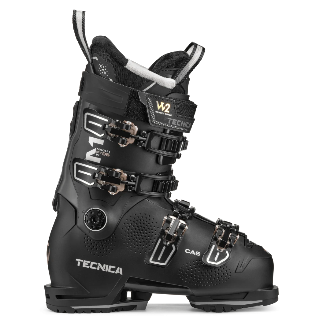 The women's Mach1 95 from Tecnica has a medium amount of volume inside the boot making it good or the average foot