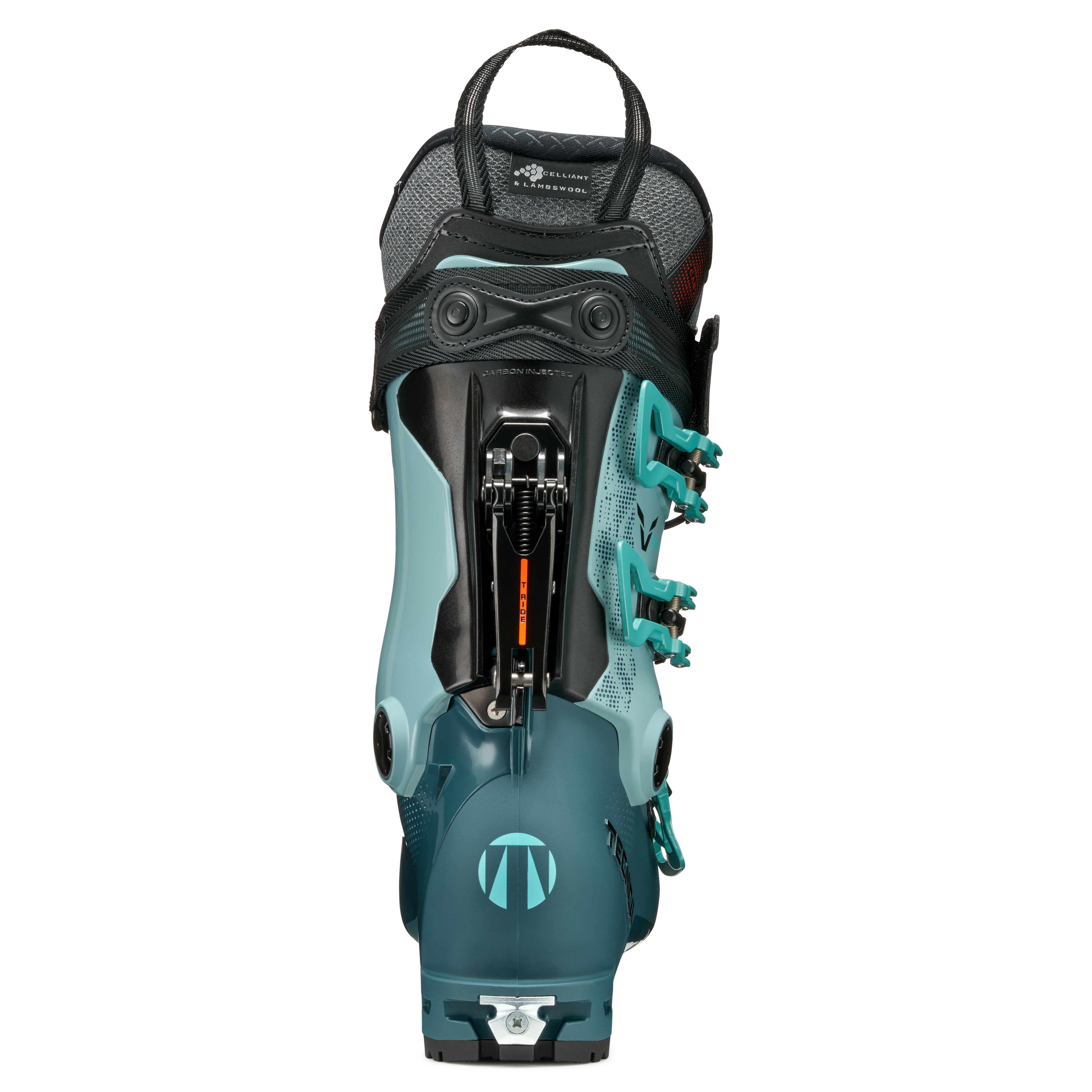 The back of the Coshise 115 for women has teh ski walk mode with great range of motion.