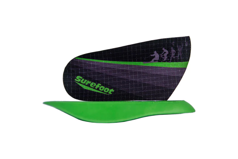 Surefoot Conforma Medio insole, 3QTR length. Green and black.