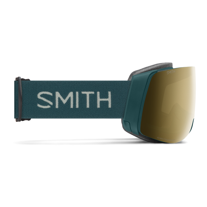 The strap of this ski goggle has a green color