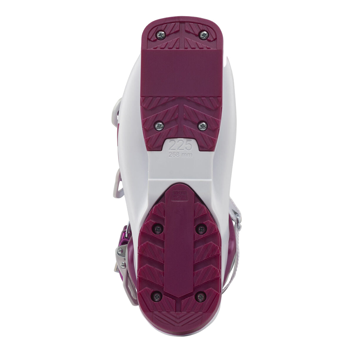the sole of the boot is gripwalk colored purple.