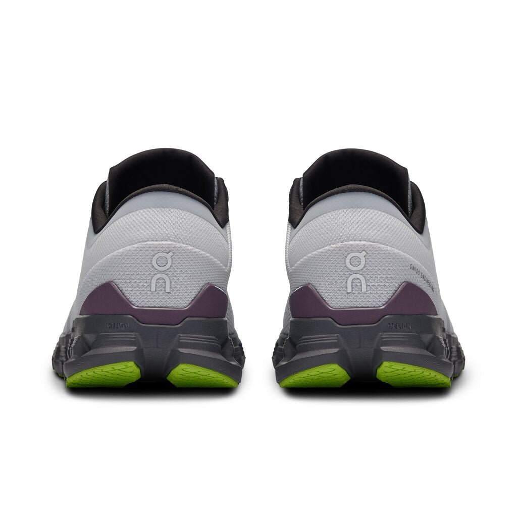 The On logo is on both the right and left shoe near the heel