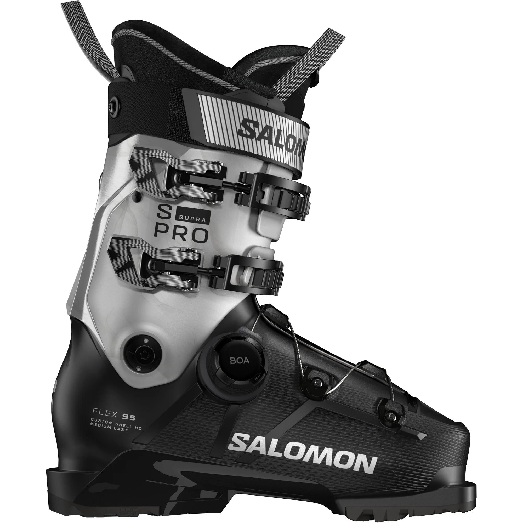 Salomon ski boot on a white background