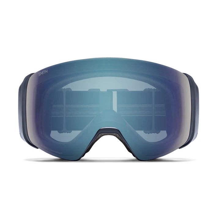These ski google have the brand name, Smith on the lens.