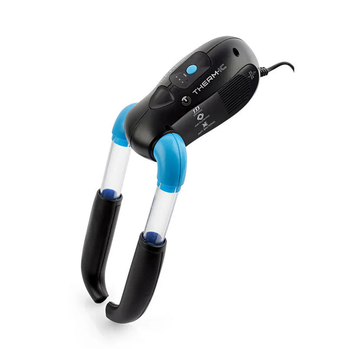 Black and blue handheld device with 'Thermacell' branding on a white background.